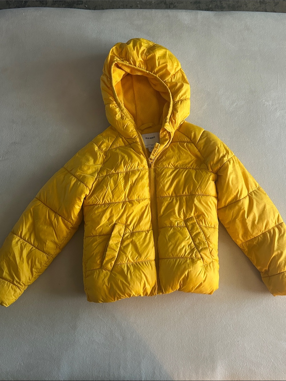 Old Navy Yellow Hooded Puffer Jacket for Kids